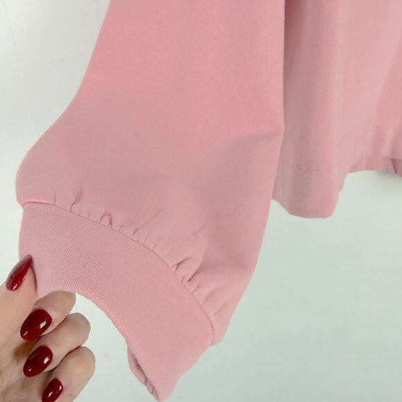 NWT LOFT Heart Relaxed Fit Terry Hoodie Sweatshirt Pink Size XL NEW - Picture 6 of 14